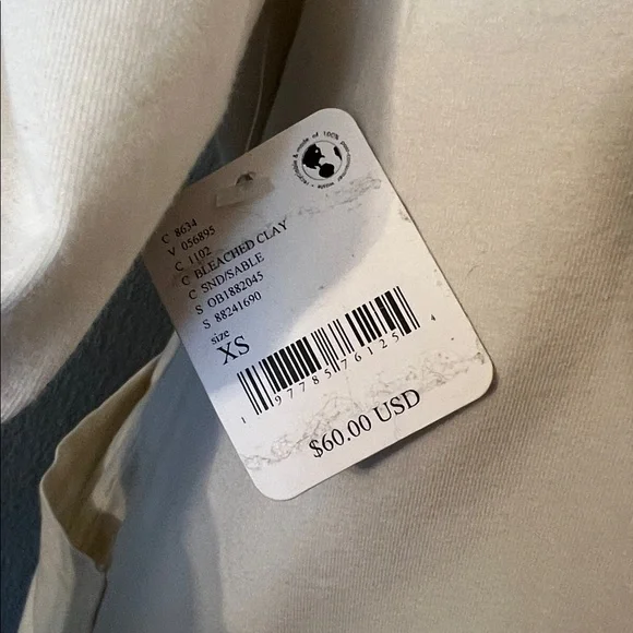 FP Movement by Free People Hot Shot T-Shirt Romper V-Neck Bleached Clay XS NEW - Picture 7 of 11